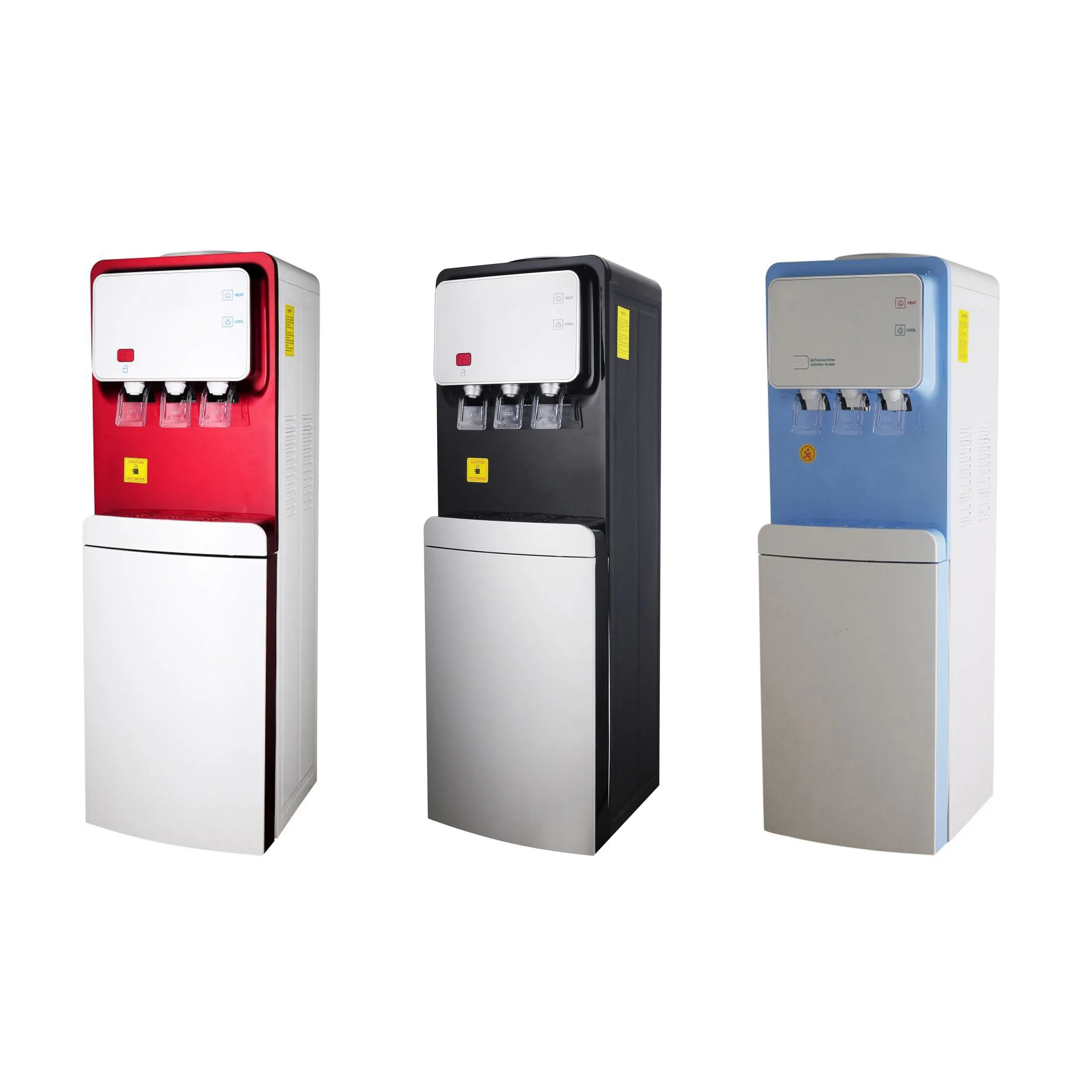 Floor standing hot and cold water dispenser/water cooler