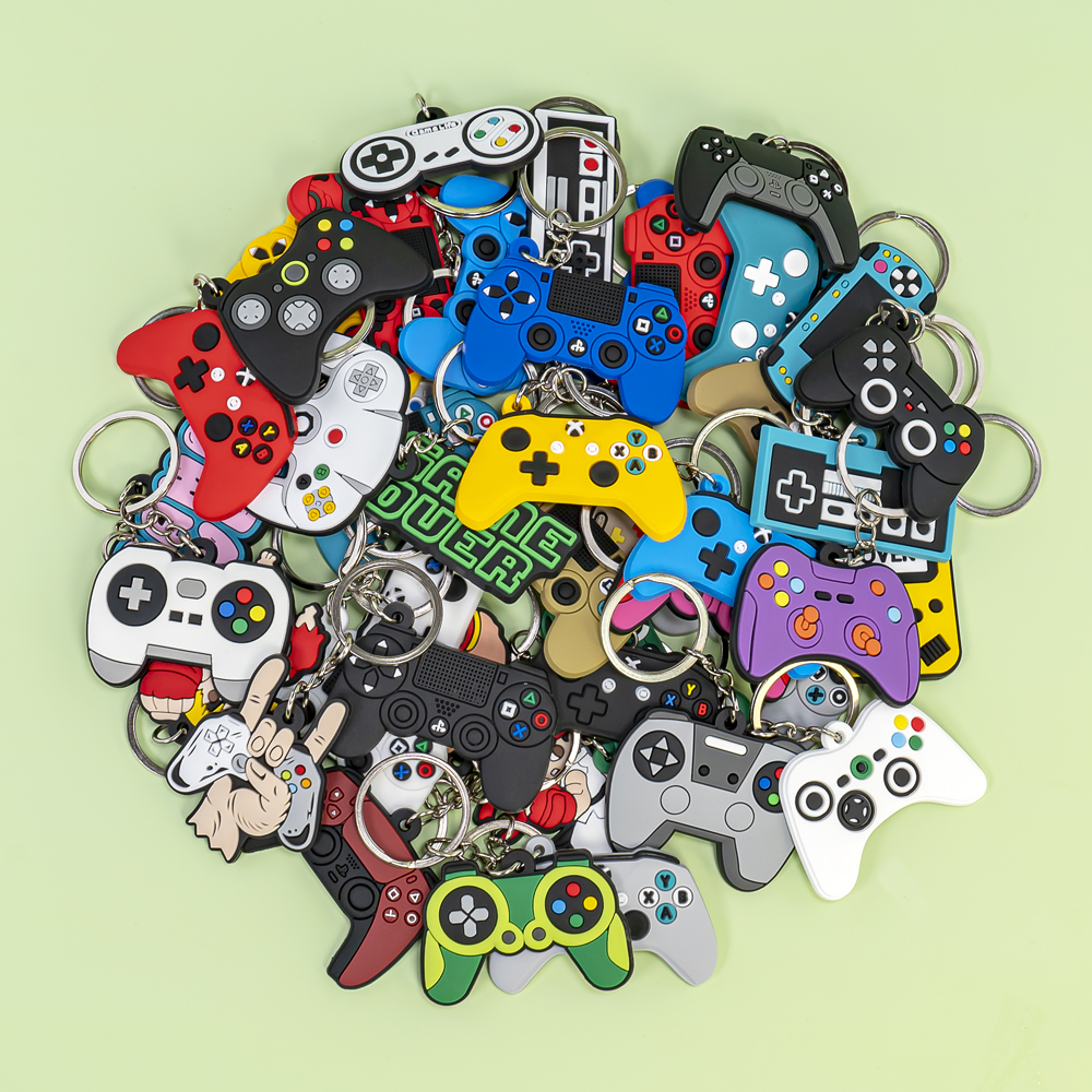 2d Keychains Parts Key Chain Ring Cute accessories In Bulk for Bags Kawaii Products Anime Cartoon Custom Pvc Rubber Keyring