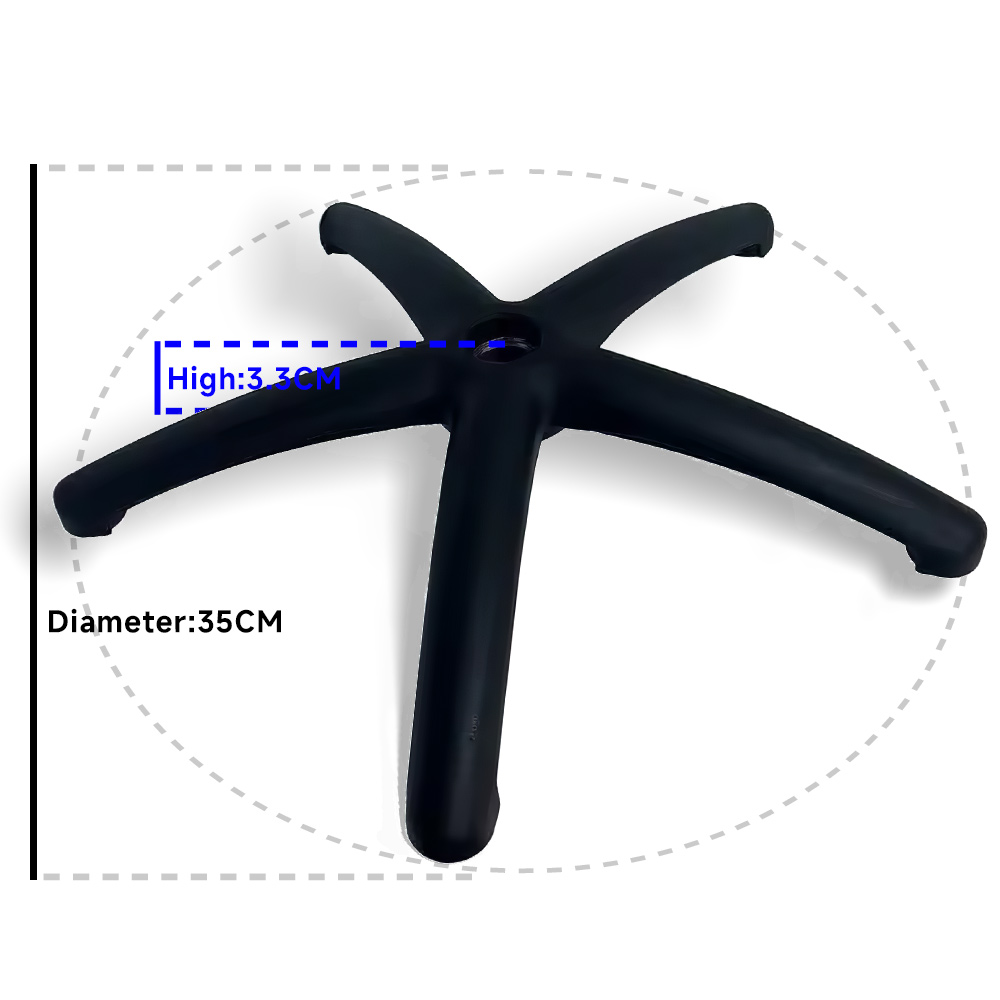 Wholesale 5-Star Office Swivel Chair Base Nylon Furniture Parts With Plastic Material Legs