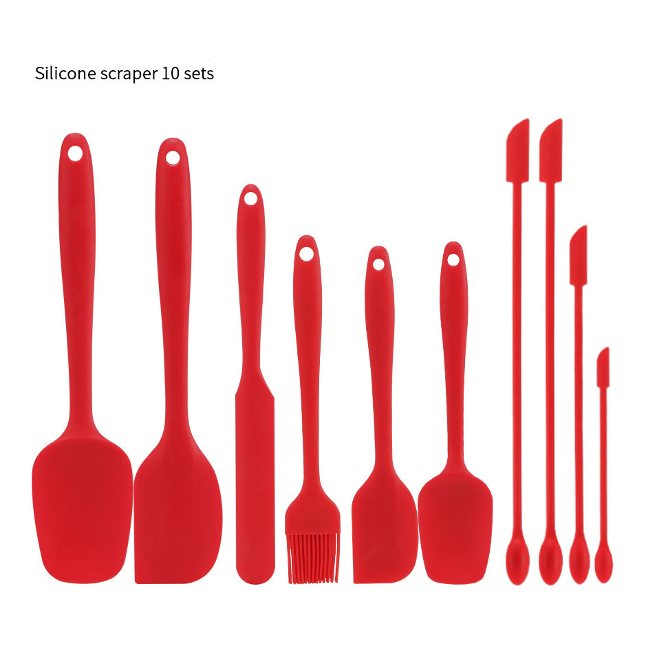 2 colors kitchen equipment set cook tools baking scraper silicone small spatula set household kitchen supplies to make cake