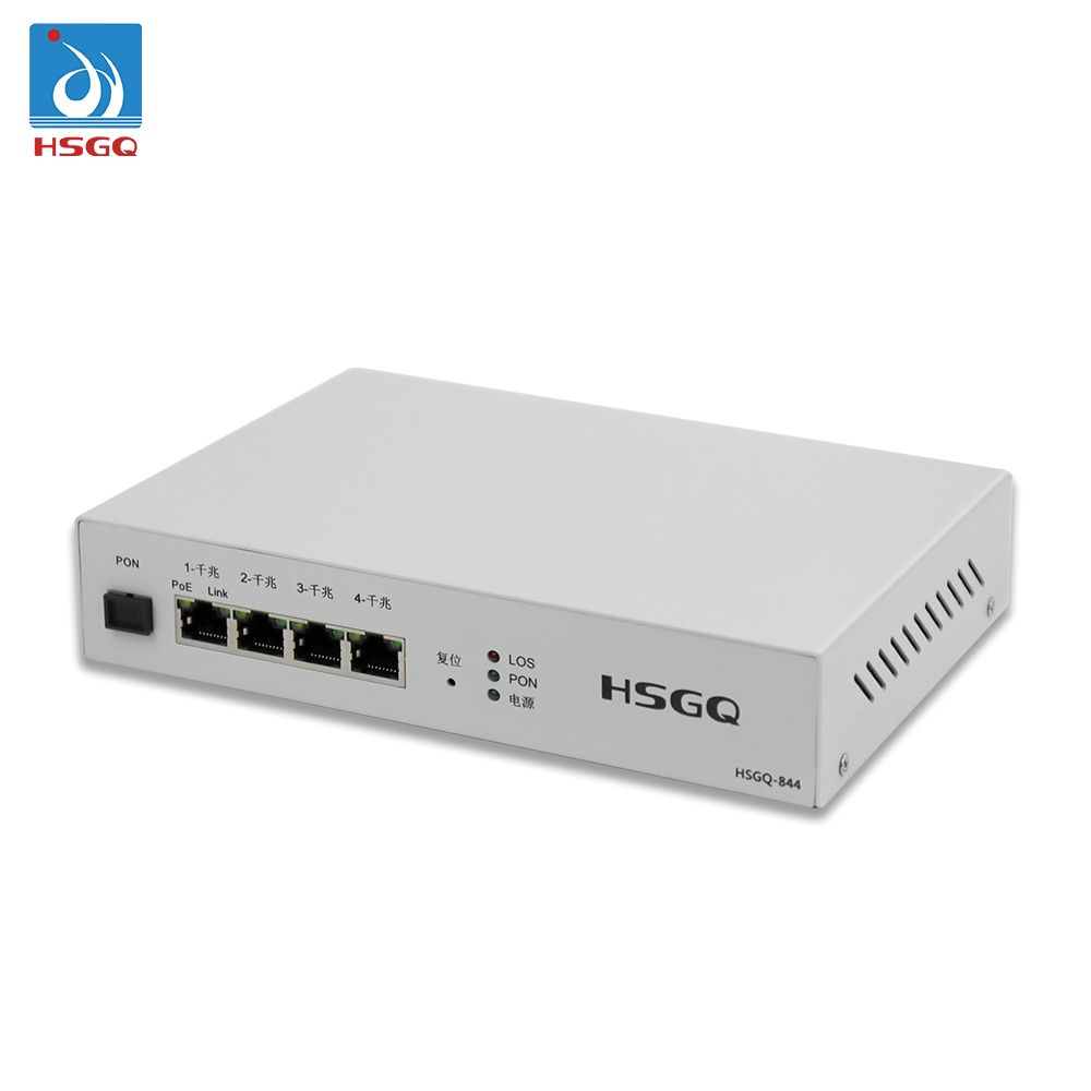 HSGQ-высокое качество промышленная оптовая цена мини GPON EPON ONT 4GE LAN XPON Поддержка PoE ONU