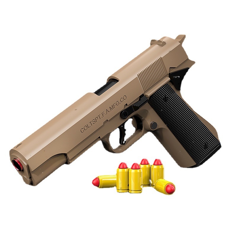 Alloy M1911 Mechanical Burst Shell Toy Gun Model Soft Bullet Shooting Semi-Automatic Reloading Air Warehouse Plastic