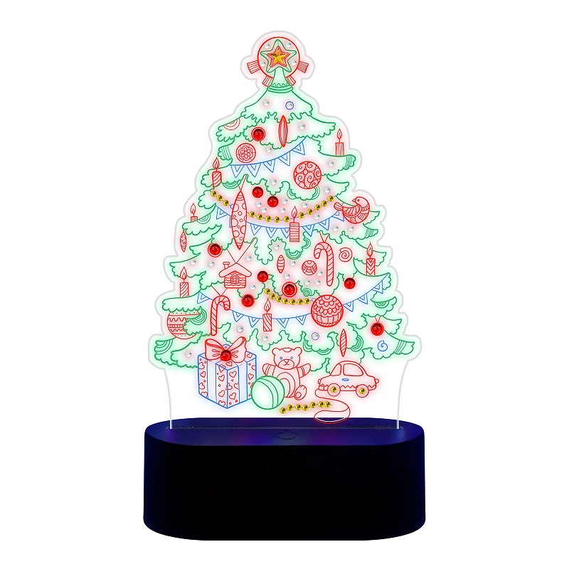 Creative Christmas design illusion birthday gifts 3D led light color changing room decoration diamond painting night lamp