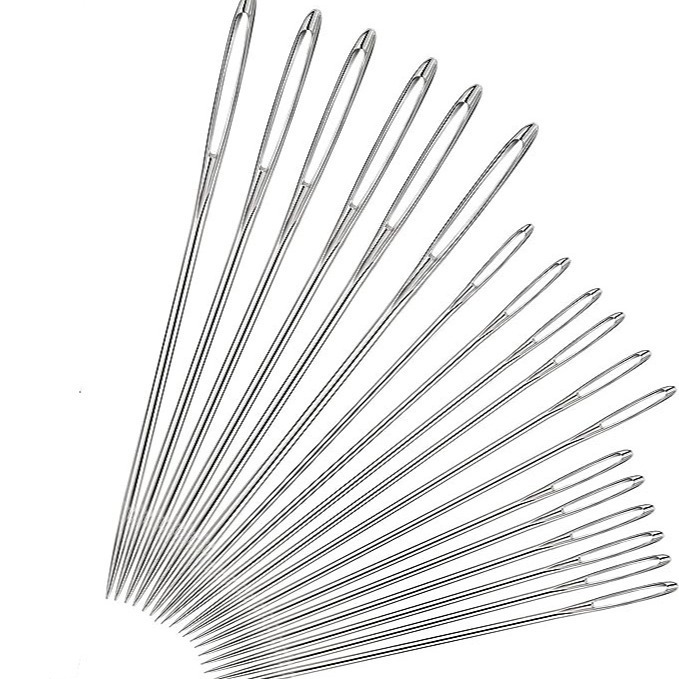 Large Eye Hand Sewing Needles Set Steel Sewing Machine Needles with Multiple Shape Points