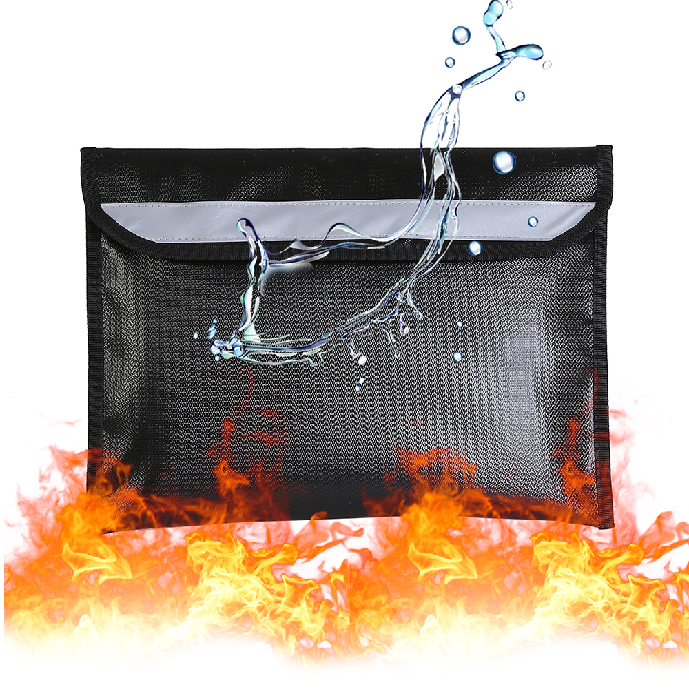 New type Silicone coated fabric Fireproof and waterproof document money bag wholesale