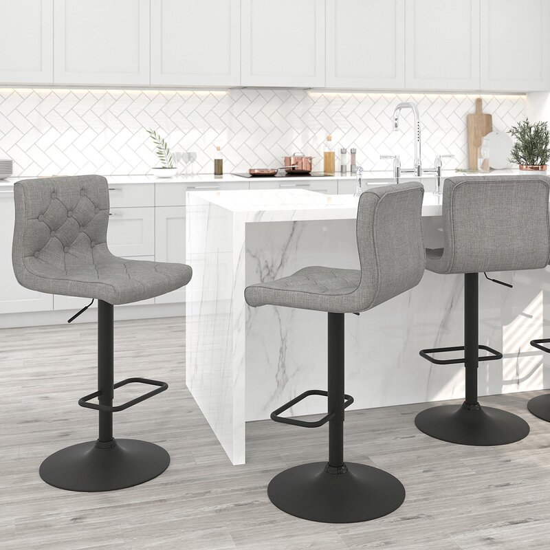 Nordic minimalist metal adjustable bar stool chair swivel high chair for bar