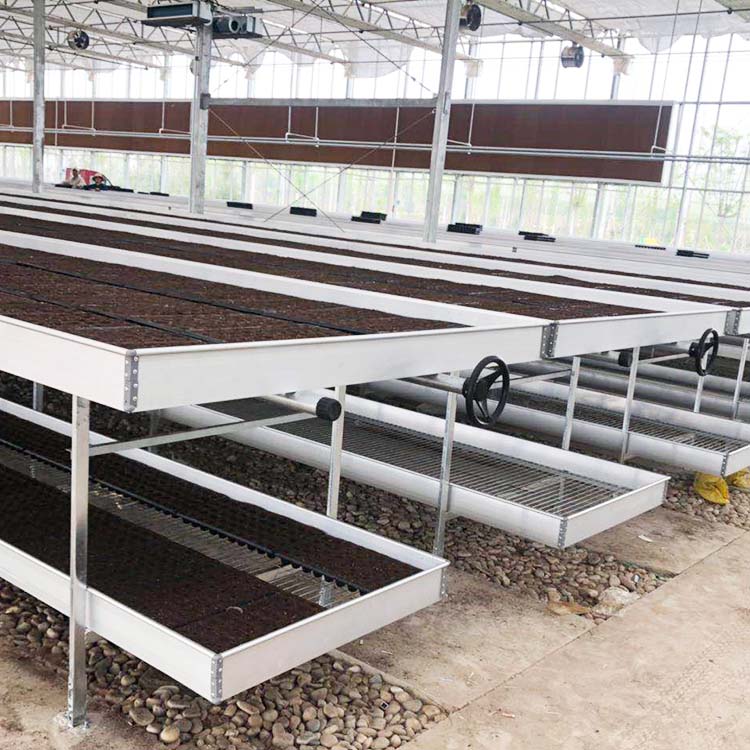Grow table flood trays double layer ebb and flow plant rolling bench systems