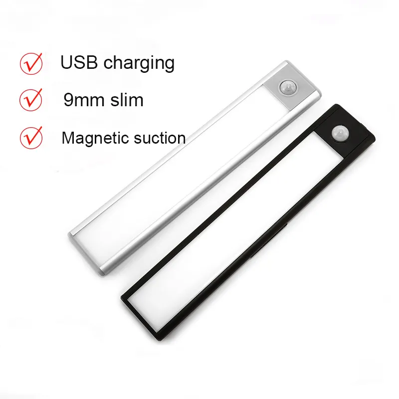 Light Adjustable Long Thin Smart Sensor USB Charging Wireless Magnetic Spare Bulb LED Night Light Emergency Light