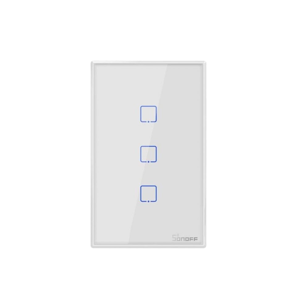 Интеллектуальный выключатель света SONOFF T0 3 США смарт Google Home/отель сенсорный выключатель света Wi-Fi настенный выключатель со световым индикатором