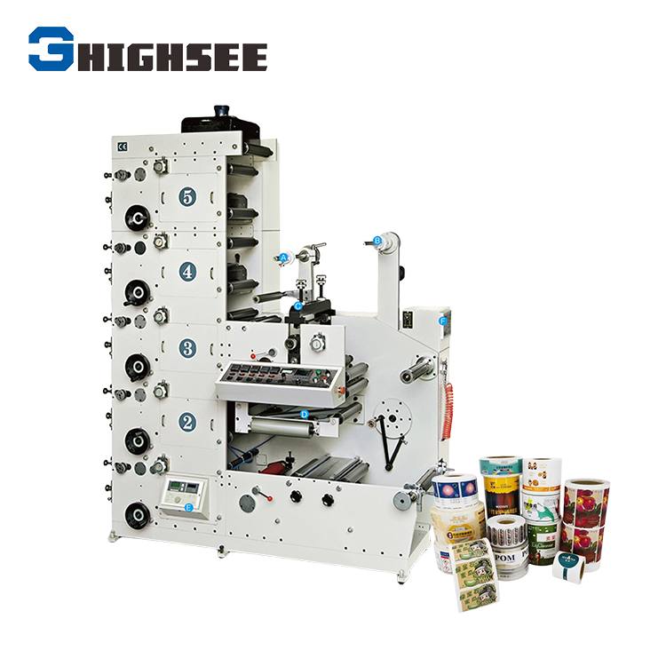 High Speed 320mm 2 4 6 8 Colors Label Flexo Printing Machine For Label Roll