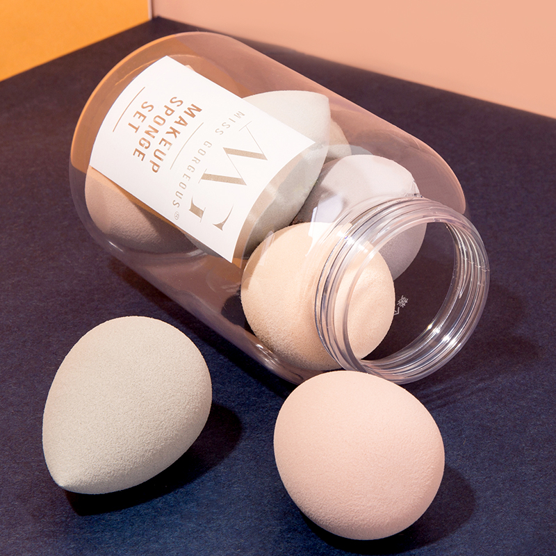 wholesale 5 pcs makeup sponge set super soft pink cute egg cleansing foundation puff beauty makeup sponge blender latex free