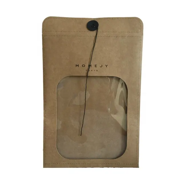 Wholesale Kraft Paper Envelope Making Machine String Tie Envelope For Packaging T Shirt With Window Recycled Envelopes