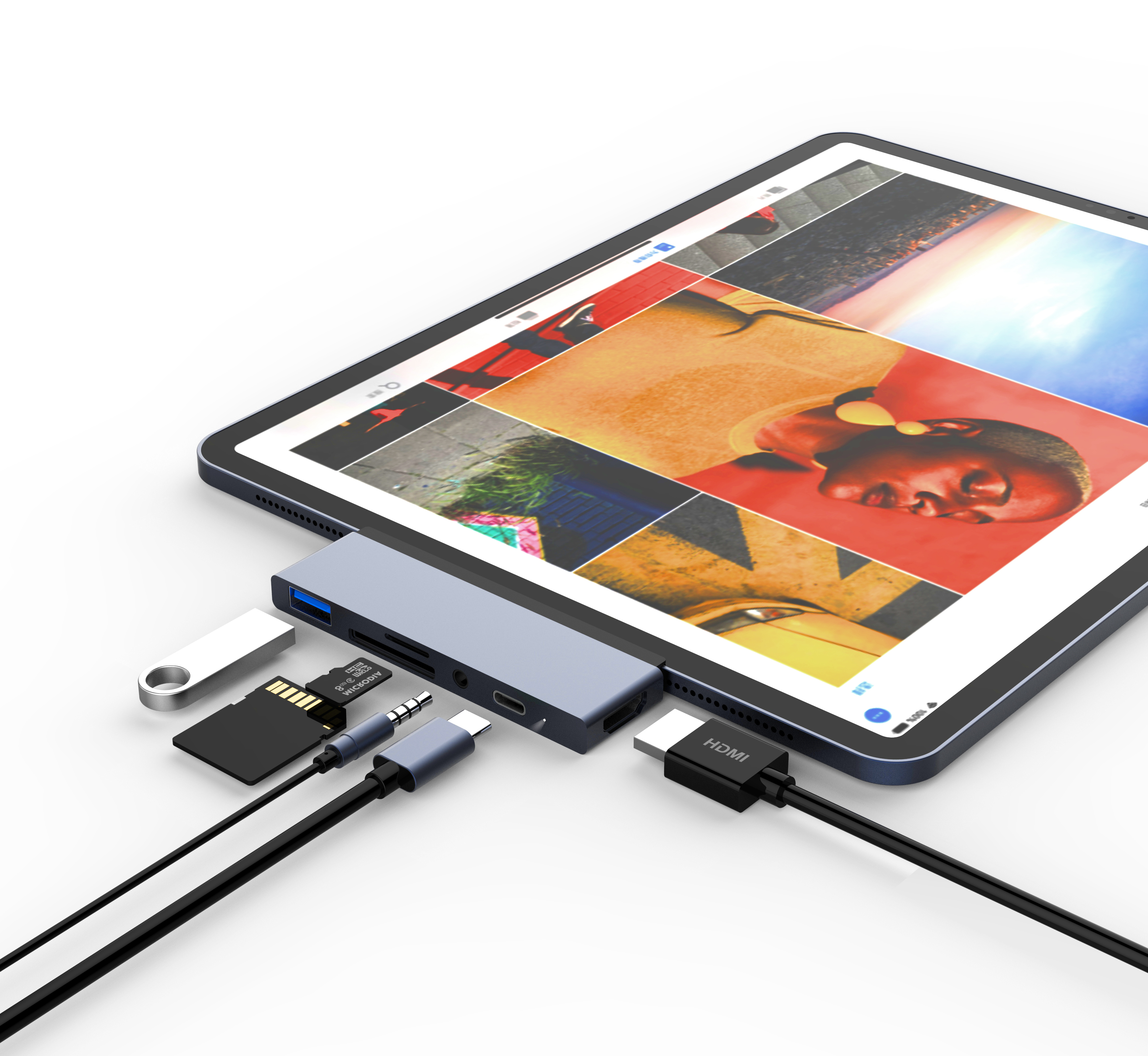 Высокое качество 6 в 1 USB 3,0 type c к SD TF кардридер 4k @ 30hz usb3.0 концентратор с type c источник питания для Macbook/
