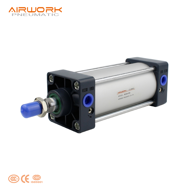 Пневматический цилиндр airtac sc 100 мм, диаметр 200 мм, отверстие для пробивки отверстий