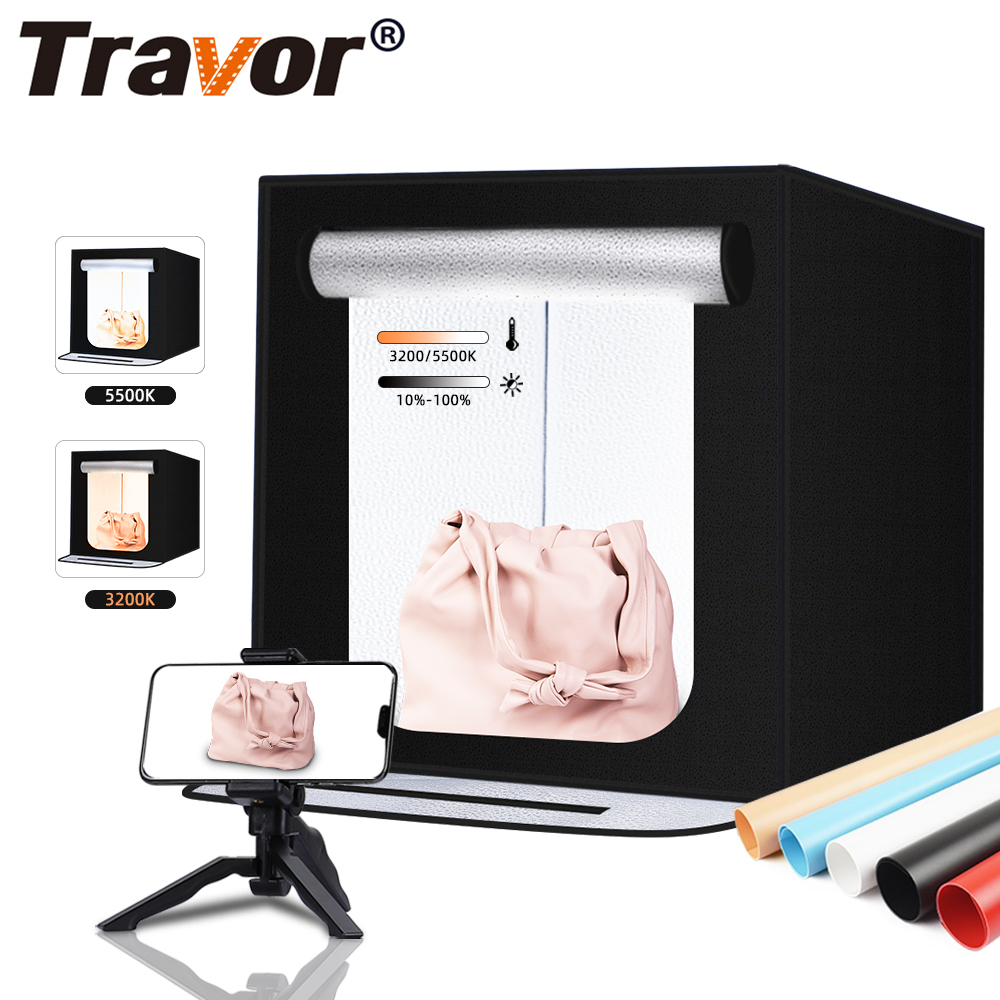 Travor F40A 40 см/16 дюймов затемнения светодиодные лампы палатка софтбокс мини световая комната куб Камера Съемки складной студийный рассеиватель софтбокс