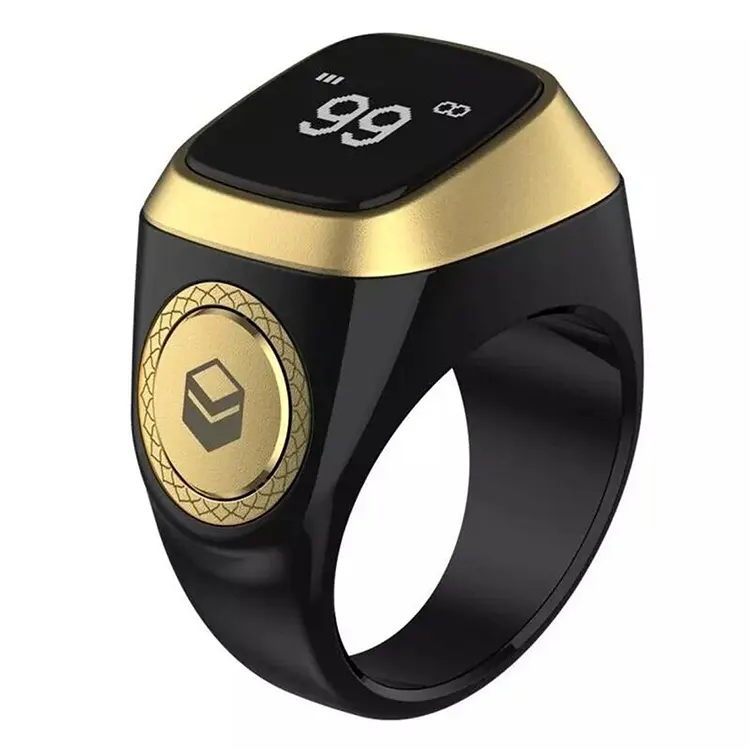 Light Musulmans Rechargeable Silent 6 Channels Digital Waterproof Tasbeeh Ring Tasbee Finger Counter In Ring Design