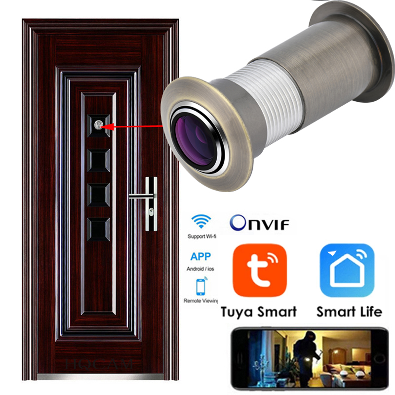 1080P Wifi Door Eye Hole 1.6Mm Wide Angle 180 Degree CCTV Network P2P Onvif IR Mini Peephole FISH EYE Door WIRELESS CAMERA