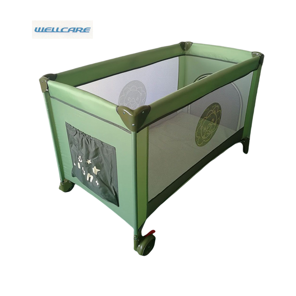 Baby furniture travel baby bed green carry cot basic playpen