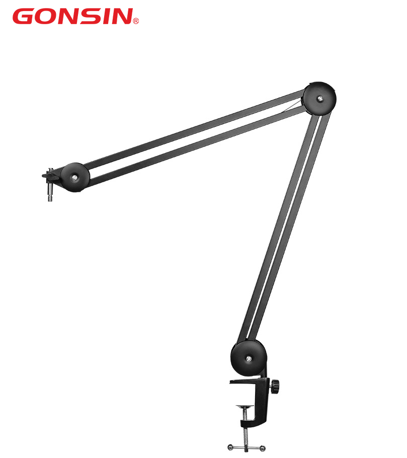 Broadcasting flexible microphone suspension boom scissor arm stand for desk