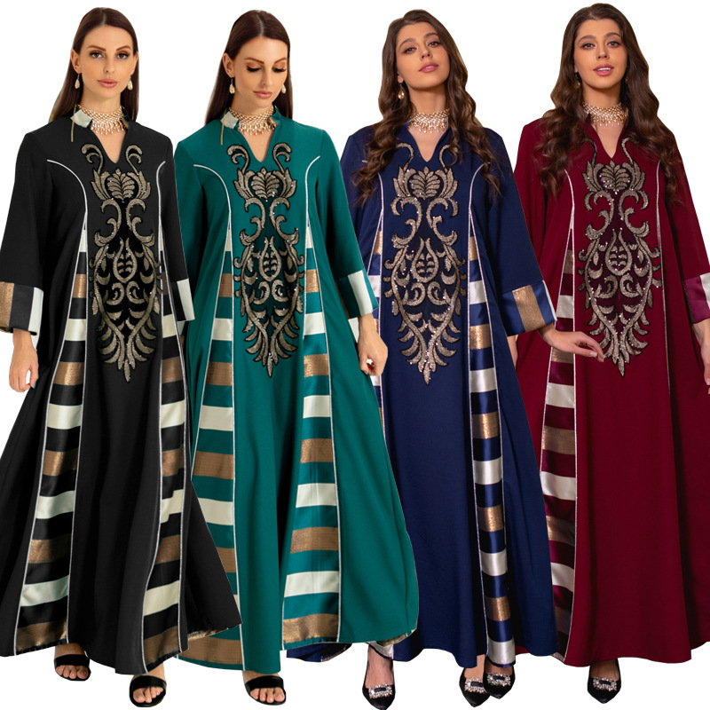 Spring Abaya Dubai Kaftan Arabic Women Muslim Dress Cardigan Hijabs Ramadan Eid Floral Embroidery Arab Ethnic Islamic Clothing
