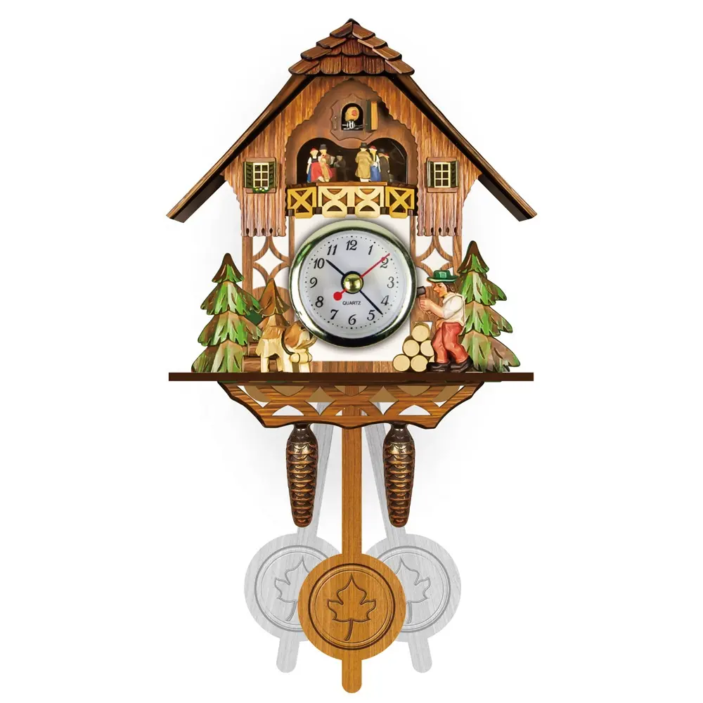 High Quality Nordic Style Modern Cuckoo Clock with Bird Sound  For Home Decor Unique Gift Vintage Pendulum Cuckoo Wall Clock