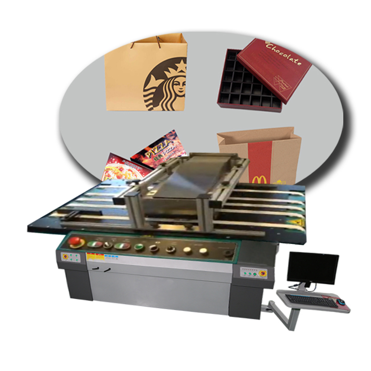 Automatic One 1 Single Pass Printer Kraft Paper Bag Corrugated Box Carton Packing card board package printing machine plotter