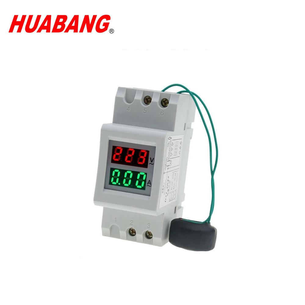 D37-2042 AC Напряжение Ток метр 200-450 в 0.01A-99.9A 2P din-рейку Электрический измеритель мощности однофазный