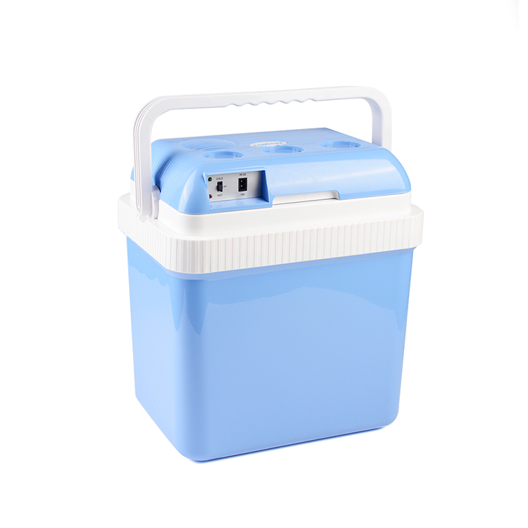 New design plastic cooler warmer box travel outdoor camping blue mini portable car fridge electric cooler box