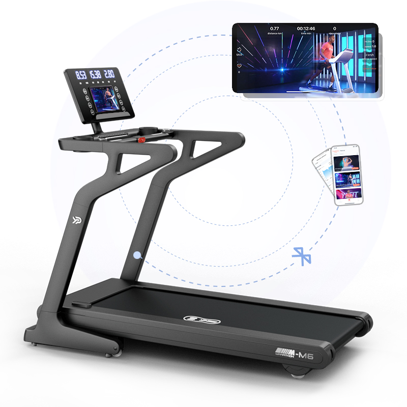 YPOO commercial treadmill factory 4.5hp brushless motor electric LED  treadmill M6 gym running machine with free YIFIT APP