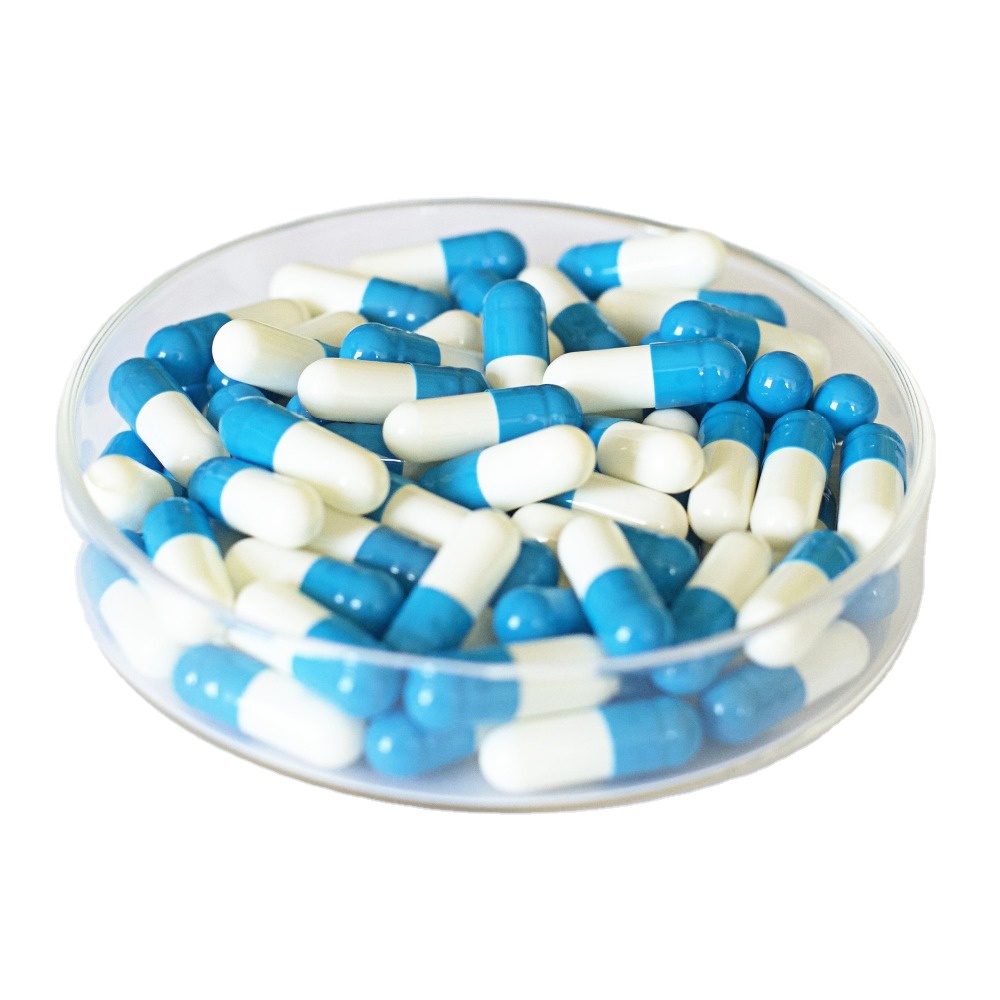 In Stock Best Price Blue White Empty Gelatin Capsule Shell Size 0