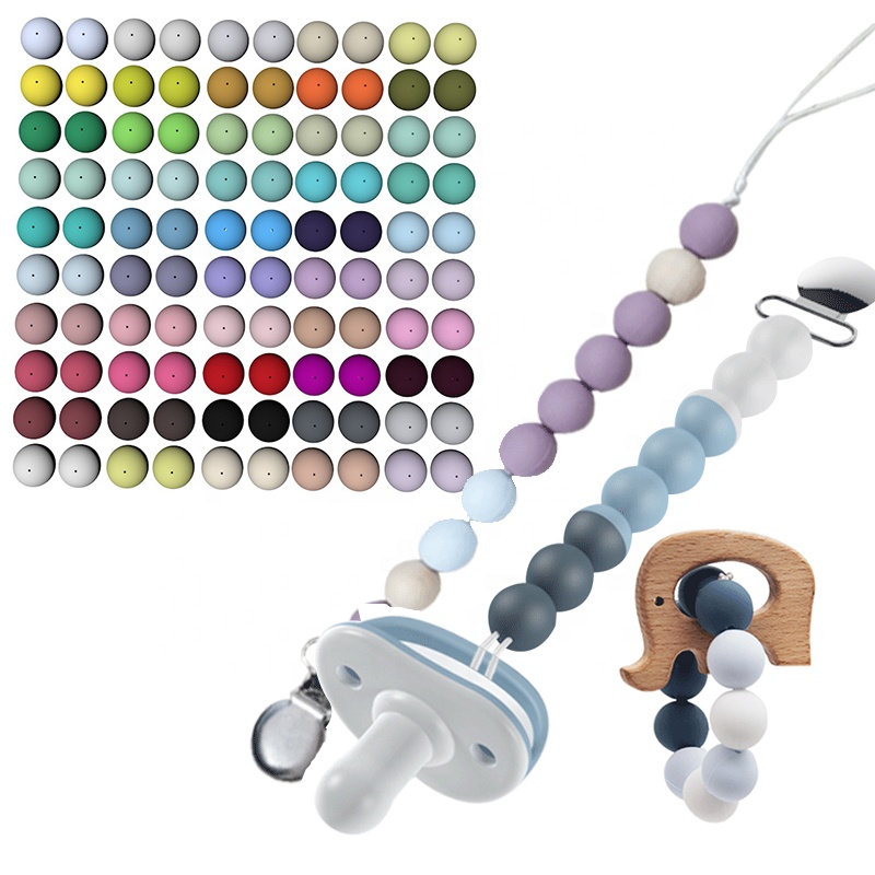 CustomSilicone Loose Bead designs Craft Set for Jewelry Necklaces Bracelets BPA Free Non-Toxic silicone beads teething