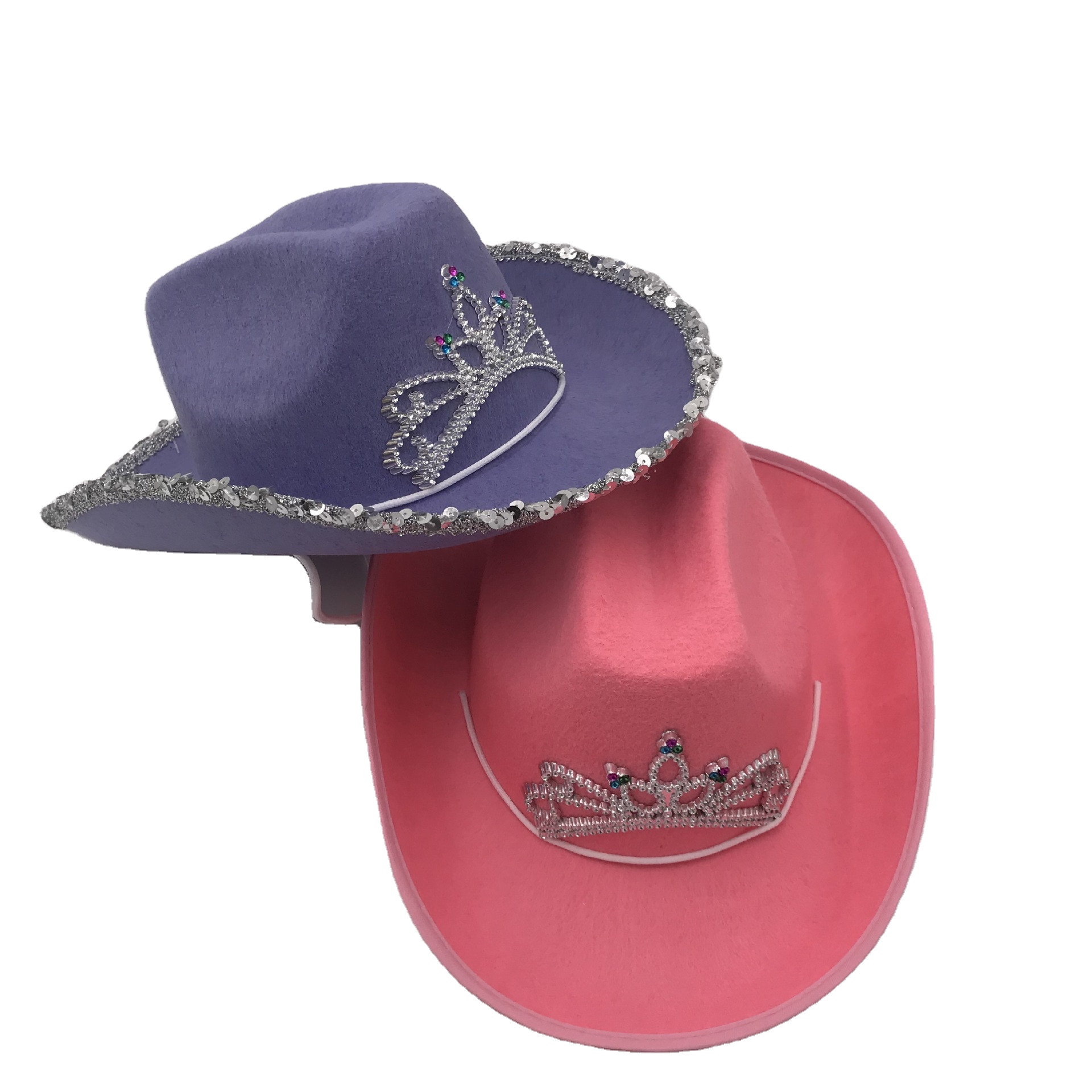 2021 Wholesale Girl Raffia Sombrero Felt Women Wool White Cowboy Hat for Sale