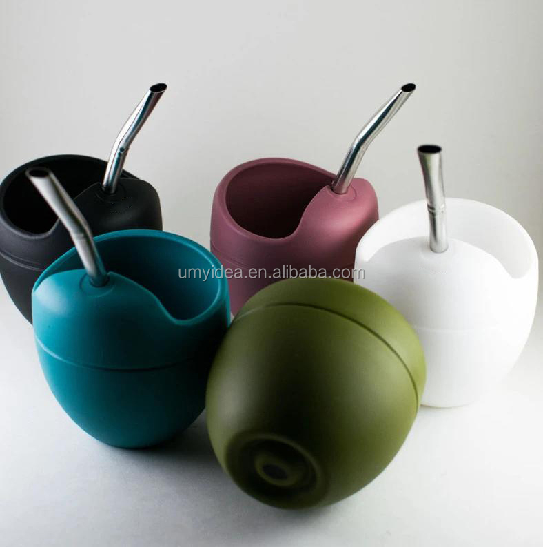 Горячая Распродажа 2020, силиконовая чайная чашка Yerba Mate Gourd с трубочкой Bombilla