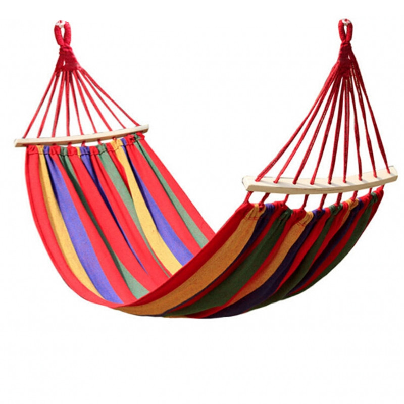 Hot Sale rainbow Outdoor Leisure Double canvas tree Hammocks Ultralight Camping Hammock