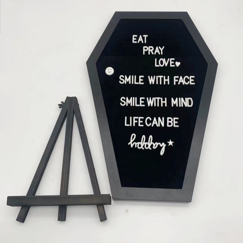 Factory processed coffin board with letters logo custom coffin felt letter board gray coffin wholesale felt letter board gray
