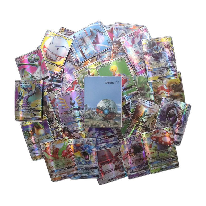 Hot Selling 100pcs Rare Pokemoned Boxes Anime Carton Crad Kids Pocket Monster Boys Pokemoned Gx Tcg Collected Card