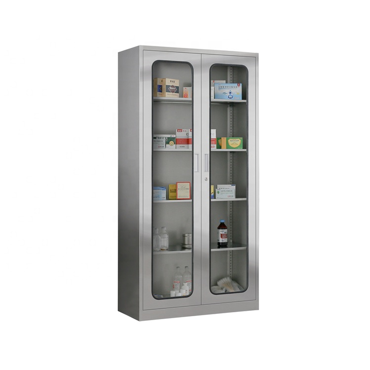 Hospital Stainless Steel Medical Record File Cabinet Clinic Lab Medical Instruments Metal Storage Cabinet