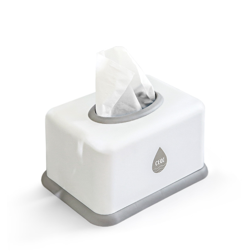 Premium white custom luxury plastic tissue paper box cover with logo