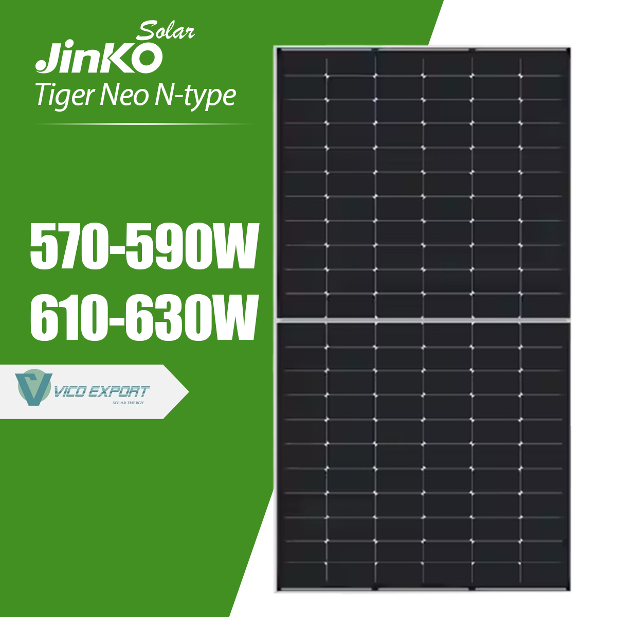 Jinko Monocrystalline PV Module N type 500w 600w 570W 580w 590 585 Watt 630watt Photovoltaic Solaires Bificial Mono Solar Panel
