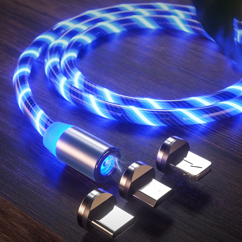 Бесплатный образец, пожизненная гарантия, светодиодный магнитный USB-кабель для зарядки мобильного телефона