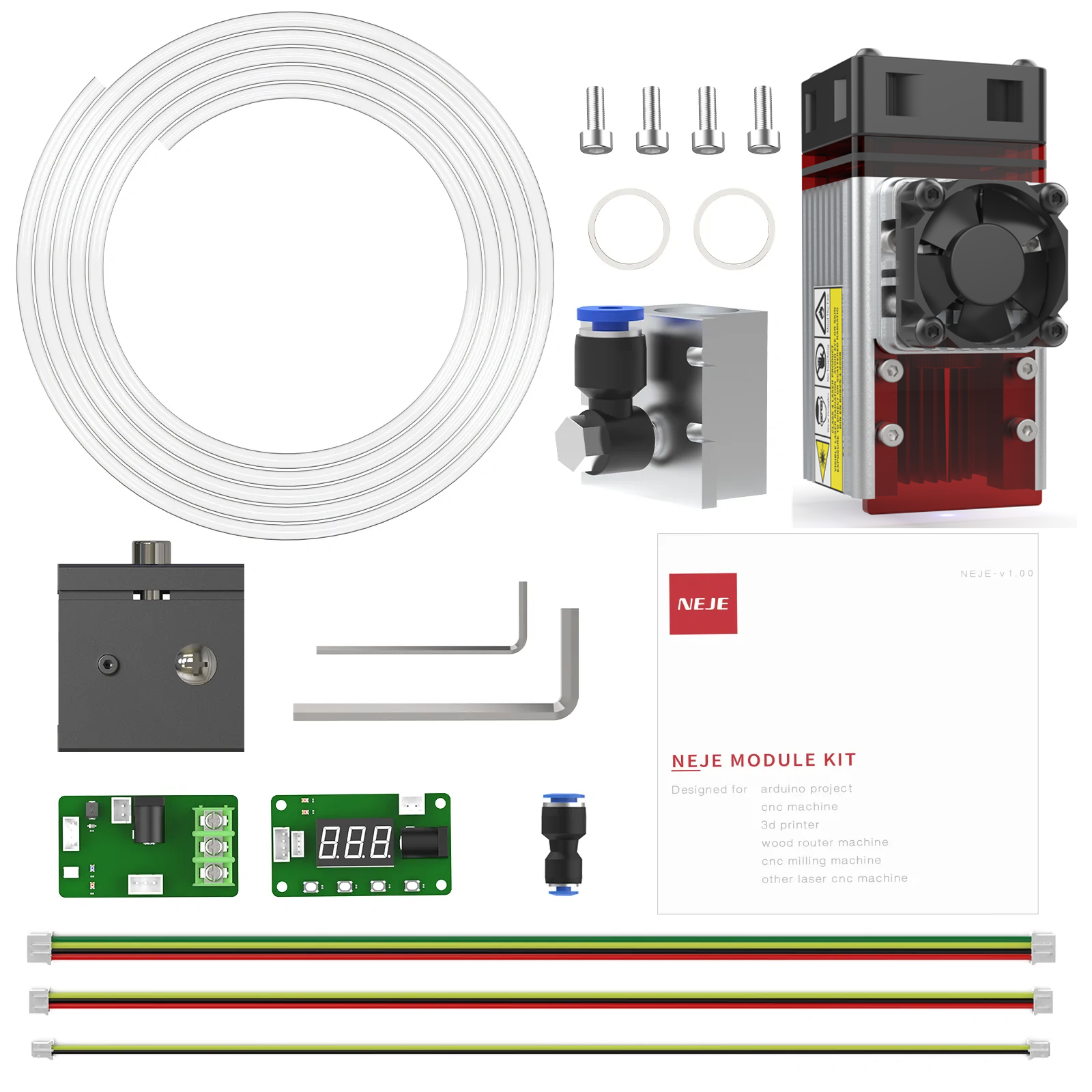 NEJE-CNC Laser Head Module Set, A40640, 80W, 450nm, TTL, Cutting Machine, Engraver, wood Cutting
