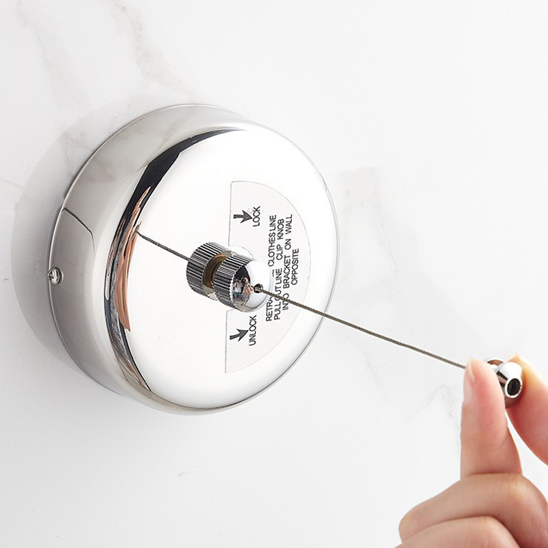 Retractable Clothesline для Indoor, Stainless Steel Polish Finished Round, Retractable