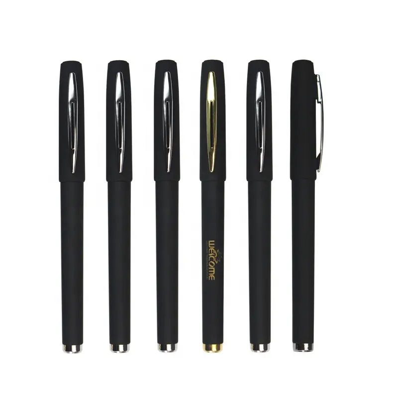 Высококачественная Роскошная рекламная пластиковая гелевая ручка с резиновым покрытием и пользовательским логотипом