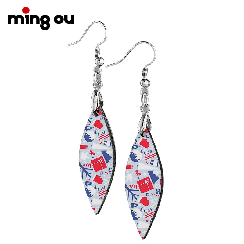 Christmas Gift Custom Sublimation Blank DIY MDF Earrings Willow Shape