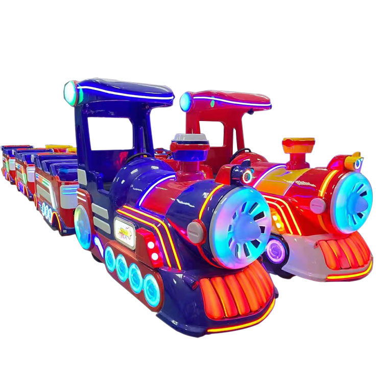 Amusement park shopping mall electric kiddie ride attractive kids trackless train for sale with led light