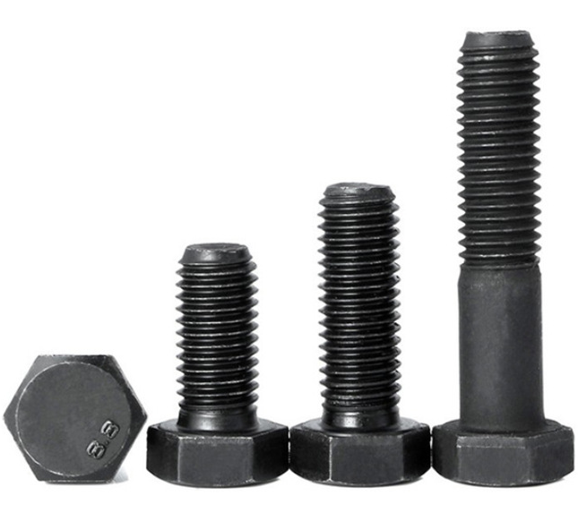 din933 hexagon bolt factory export grade 8.8 10.9 12.9 black oxidized hex bolt din931