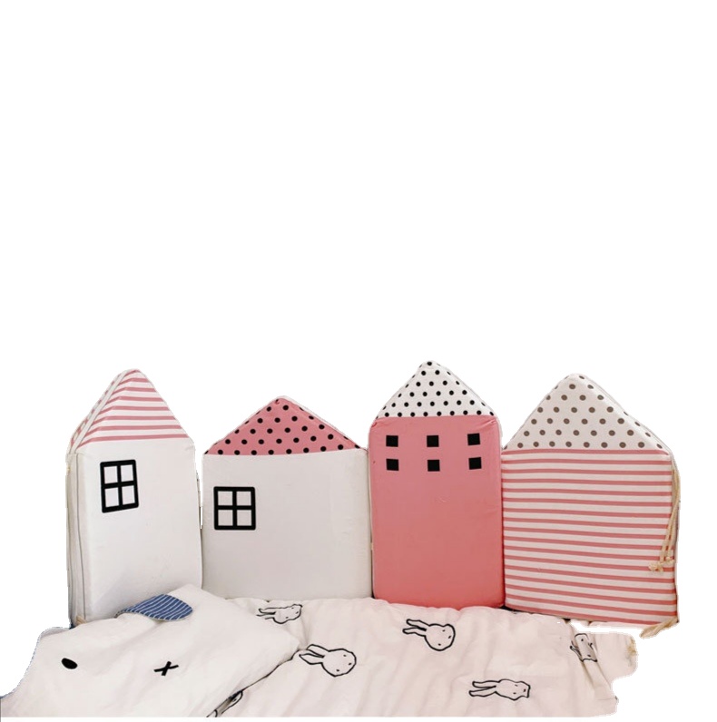 Nordic cute small house infant child bed soft pack anti-collision head protection safety cushion wall decoration