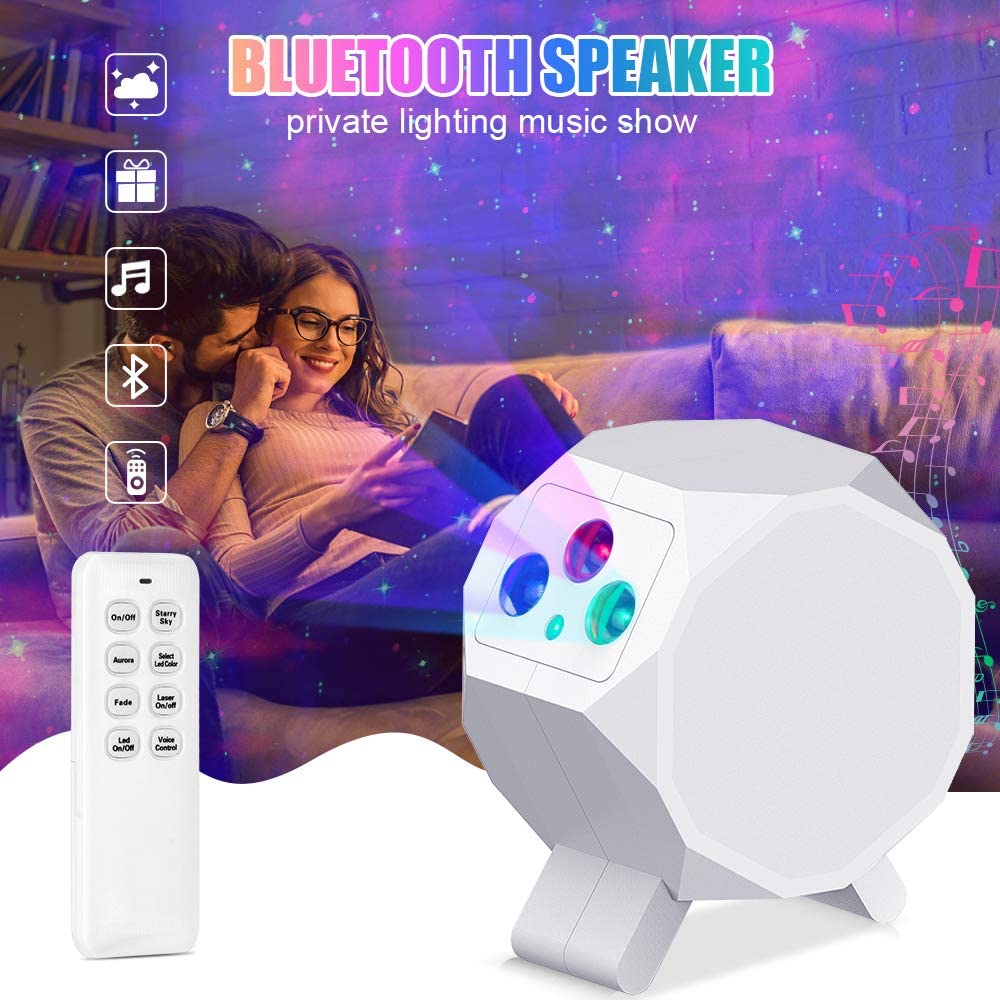 YZORA Amazon wifi музыка рождество bluetooth детская комната автомобиль луна лампа небо светодиодный лазерный ночник Звездный проектор с дистанционным управлением