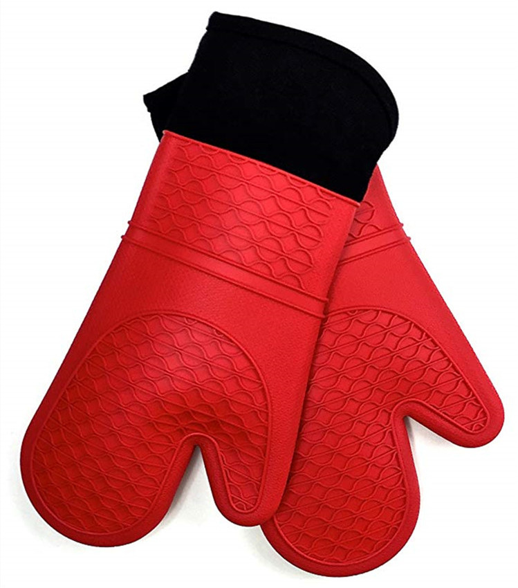 Kitchen Oven Cooking BBQ Grill Glove Non Slip Oven Glove Heat Resistant Silicone Oven Mitts