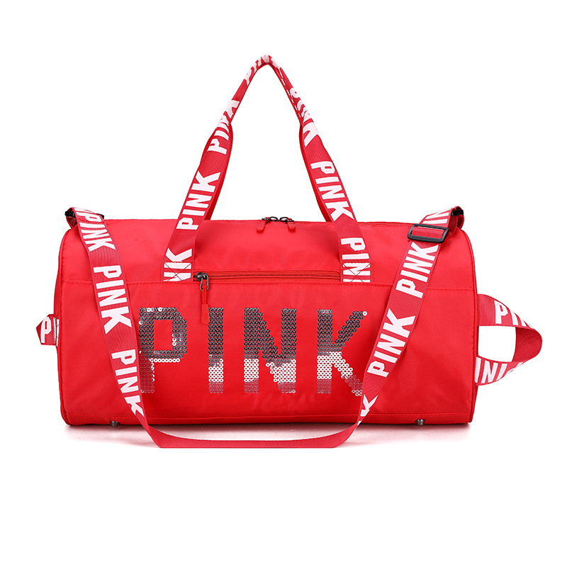 customized logo large capacity pink duffle bags gym women waterproof travel bag